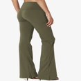 thumbnail image 4 of Pantalon de Yoga Décontracté pour Femmes Grande Taille, Basique, Taille Repliable, Confortable, en Coton Extensible, Coupe Bootcut, 4 of 7