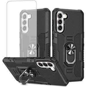 HCTian Case for Galaxy A16 5G Case, Samsung A16 SM-A166B Case with Tempered Glass Screen Protector, Heavy Duty Protection with Metal Ring Magnetic Kickstand Phone Cover for Samsung Galaxy A16