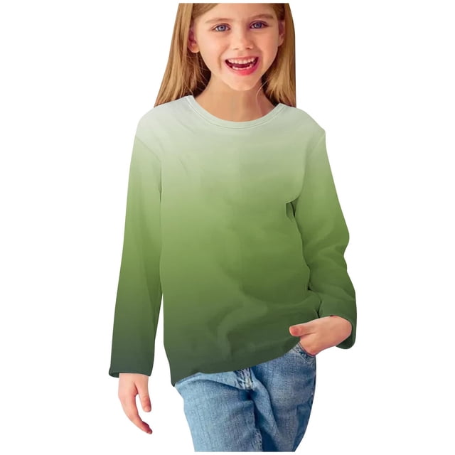 Chandail à Manches Longues pour Enfants - Chandail de Base à Col Rond, Haut en Mélange de Coton Doux pour Filles et Garçons, Chandail à Manches Longues