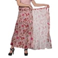 thumbnail image 2 of Moomaya Jupe Longue Imprimée pour Femmes Style Portefeuille Grande Taille Jupe Maxi à 3 Niveaux, 2 of 6