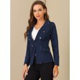 thumbnail image 3 of INSPIRE CHIC Veste en Denim Décontractée pour Femme à Revers, Manches Longues, avec Poches, 3 of 6