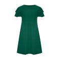 thumbnail image 4 of Birdeem Robes Mini pour Femmes Été Décontractées à Volants Manches Courtes Mignonnes Col Rond Robe Fluide avec Poches, 4 of 6