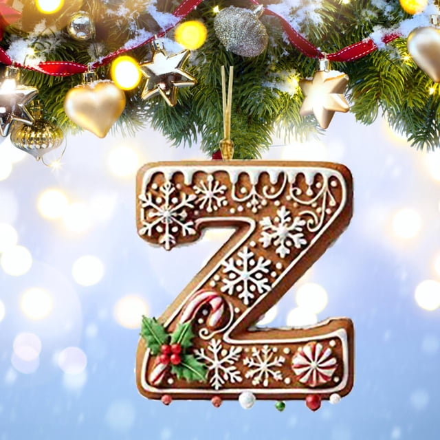 Rwnbm 26 Letters Christmas Tree Decoration Pendant Christmas Tree Ornaments Personalized DIY Christmas Ornaments Christmas Decoration Xmas Tree Hanging Decor Feature