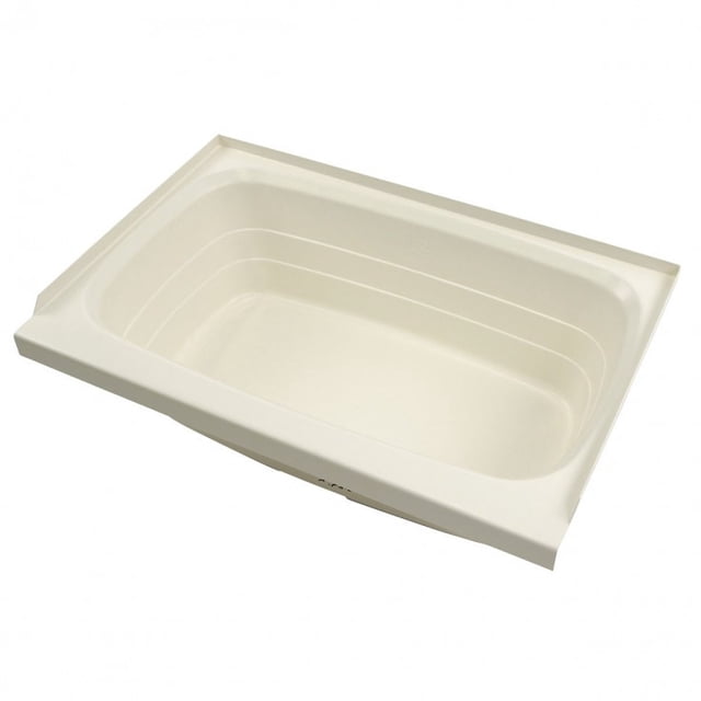 Lippert Components Bathtub 209369 Better Bath; Standard Tub; 24 Inch x 36 Inch; With Threshold; Without Seat; Smooth Floor Surface; Center Drain; Parchment; ABS