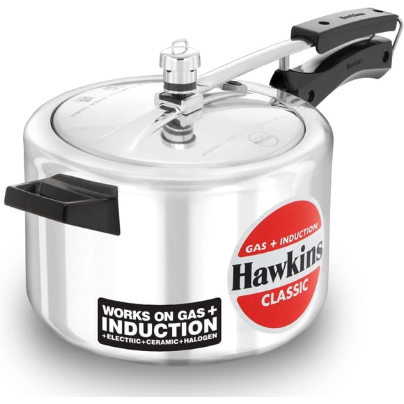 Refurbished Hawkins ICL50 Classic 5-Liter Inner Lid Aluminum Pressure Cooker, 5 Liter