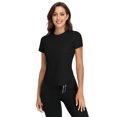 thumbnail image 4 of BeautyIn T-Shirts d'Entraînement pour Femmes Ourlet à Cordon Ajusté Manches Courtes Yoga Course, 4 of 4
