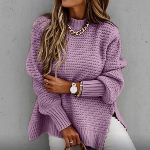 Jienlioq Cardigans pour Femmes Mode Femmes Couleur Unie Manches Longues Chandail Décontracté Hauts