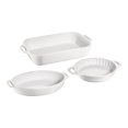 thumbnail image 1 of STAUB Ceramique Ensemble de Plats à Pâtisserie Mélangés Blanc 3 Pcs, 1 of 5