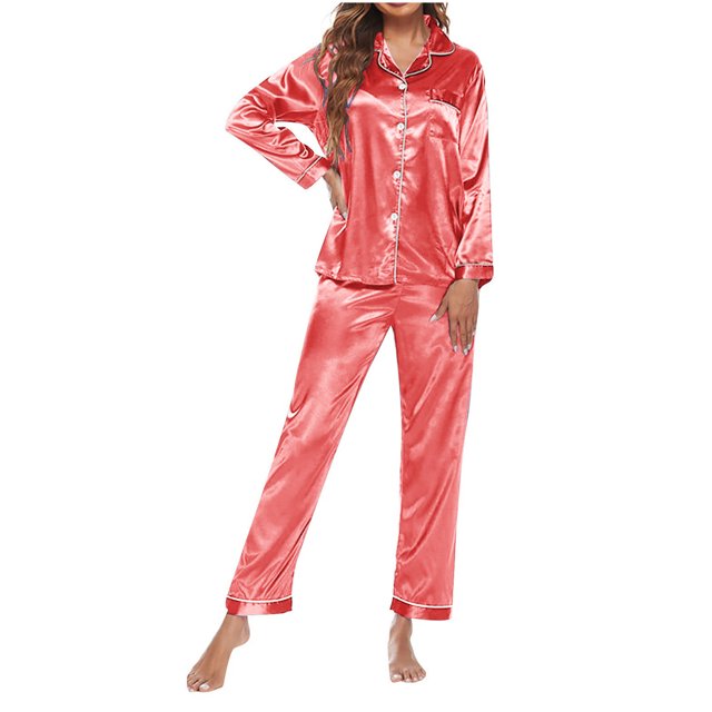 Qertyioot Femmes Décontracté en Vrac Solide Col Rond Pantalon à Manches Longues Home Set Summer Épargne