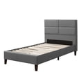 thumbnail image 1 of CorLiving Bellevue Adult Twin Upholstered Bed Frame with Wide-Rectangle Tufted Headboard and Slats - No Box Spring Required, 1 of 9