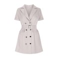 thumbnail image 5 of Gspmoly Robe pour Femmes, Ensemble pour Femmes à Lacets avec Revers et Boutons, Robe Unie, Robes de Soirée pour Femmes jusqu'à 60 % de Rabais, 5 of 5