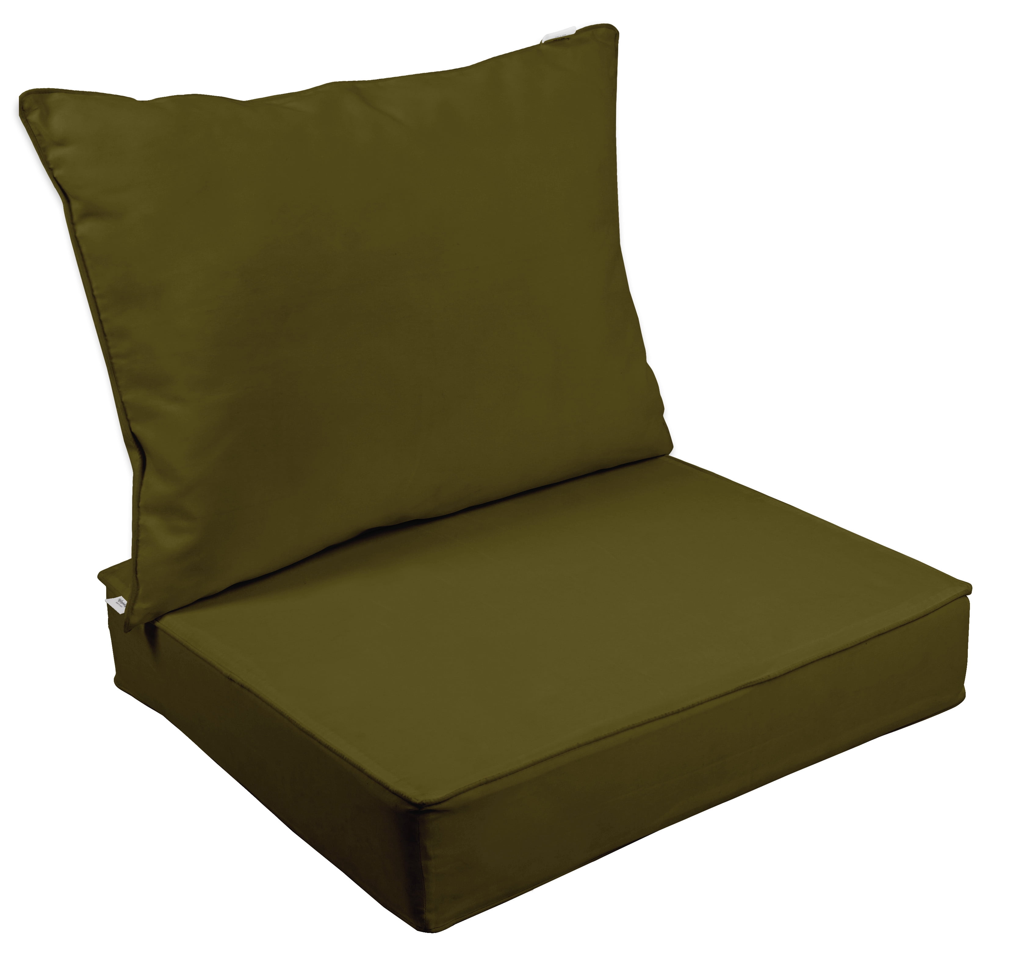 Vargottam Outdoor Deep Seat Patio Cushions Set 2pcs Seat Set All Weather Replacement Cushion Patio Seat And Back Cushion Set 25"x25"x5" Inches-Olive Green