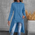 thumbnail image 1 of Jusqu'à 50 % de Réduction tumgatte Hauts pour Femmes Sweat à Capuche Manches Longues Design Mode Solide Sweat à Capuche avec Poche Pull d'Automne Vêtements d'Automne Vêtements Athleisure pour Femmes, 1 of 8