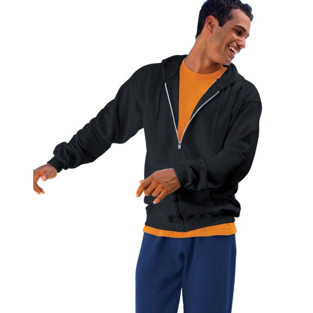 Hanes Ultimate Coton Molletonné pour Adulte à Fermeture Éclair Intégrale, TG, Noir
