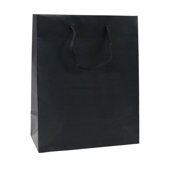 Black Matte Tote Luxury Bags, Reusable Sacks with Thick Top Handle for Better Grip, Great for Gifts, Party Favors, Goodies, Retail and More - Multiple Sizes! - (10, 30, 50, 100 Counts) - Creative Bag