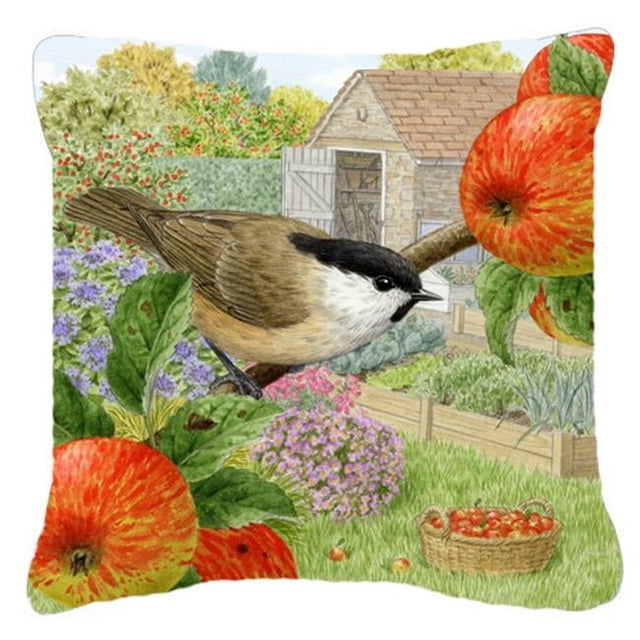 Carolines Treasures ASAD0699PW1414 Coal Tits Apple Picker Canvas Decorative Pillow