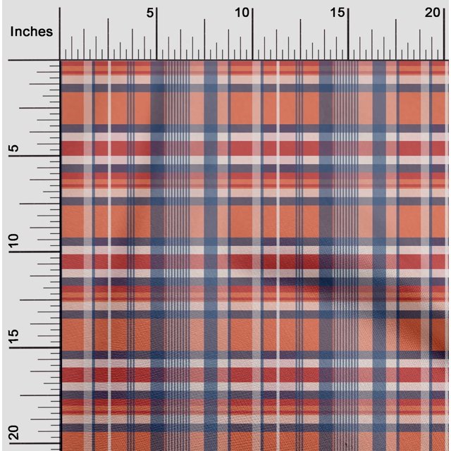 oneOone Polyester Lycra Fabric Madras Check Printed Fabric 1 Yard 56 Inch Wide
