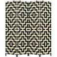 thumbnail image 1 of FDW Room Divider Wood Screen 4 Panel Wood Mesh Woven Design Room Screen Divider Folding Portable Partition for Home Office, Diamond, 1 of 7