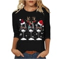 thumbnail image 2 of Amzcrzy Hauts pour Femmes T-Shirts Graphiques de Noël pour Femmes Mode Xmas Col Rond Manches 3/4 Hauts pour Femmes Décontractés Confortables Hauts d'Automne pour Femmes, 2 of 7