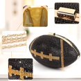 thumbnail image 4 of Sac à Main Football Bling Pochette Strass pour Femmes Sac à Main Ballon en Cristal Sac en Forme de Ballon de Rugby avec Chaîne d'Épaule, 4 of 7