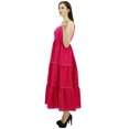 thumbnail image 4 of Bimba Femmes Robe Longue Maxi Cordon Taille Spaghetti Bretelles Robes, 4 of 9