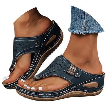 Mepaouo Orthopedic Sandals for Women Arch Support Wedge Flip Flops 2025 Dressy Casual Beach Slippers