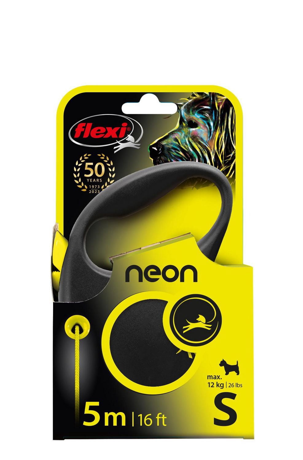 Flexi Small FUN Neon Reflective Retractable Dog Leash 5m/16ft
