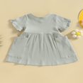 thumbnail image 4 of Girl Short Sleeve  Neck Solid Pockets Princess A-Lined Dress, 4 of 8