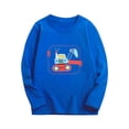 thumbnail image 1 of RXIRUCGD Mode Fille et Garçon Décontracté Enfants Hauts à Manches Longues Hauts Imprimés ( Bleu, Taille : 8 Ans ), 1 of 2
