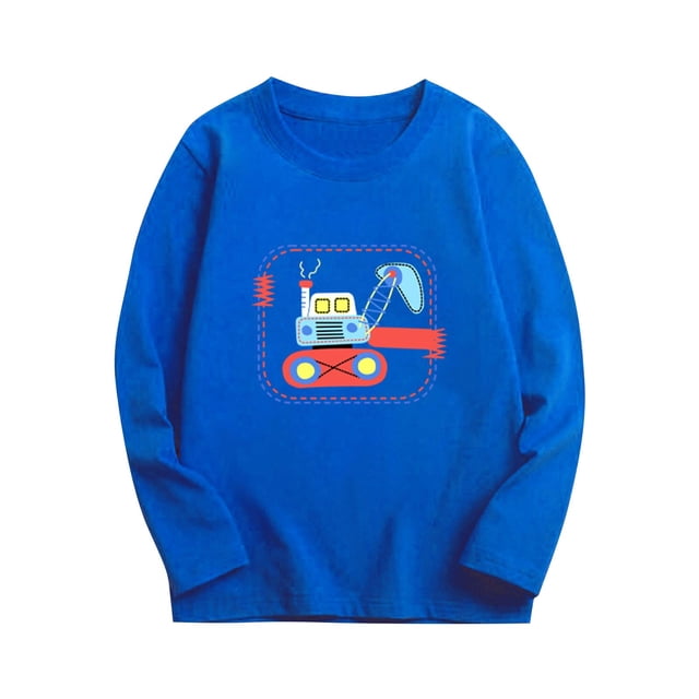 RXIRUCGD Mode Fille et Garçon Décontracté Enfants Hauts à Manches Longues Hauts Imprimés ( Bleu, Taille : 8 Ans )