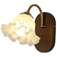 thumbnail image 1 of Vintage Wall Sconce 1pc Brown, Ruffled Glass Shade Vanity Light for Bedroom Living Room Hallway, 1 of 6