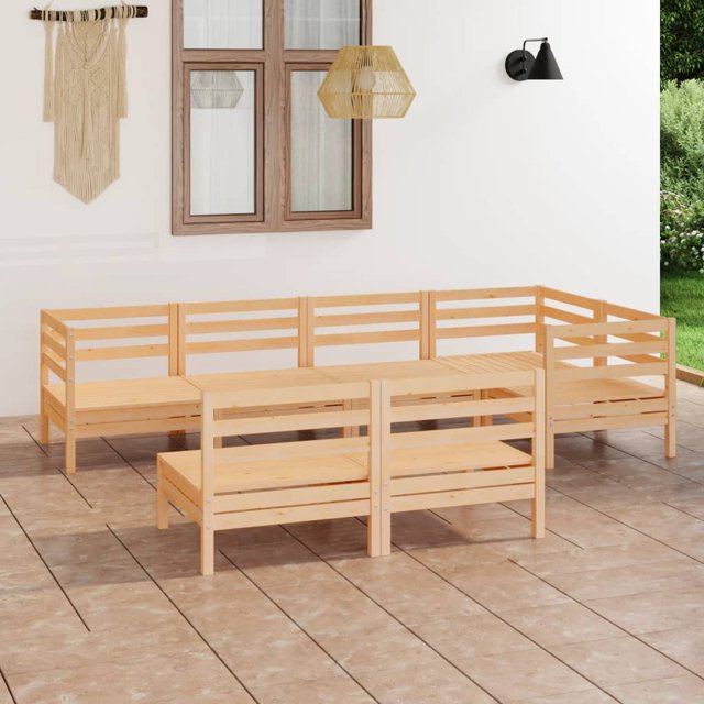 vidaXL Ensemble de Salon de Jardin de 7 Pièces en Pin Massif
