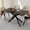 Black, variant on 51.18" Rectangular Clear Tempered Glass Dining Table,Black