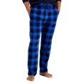 thumbnail image 1 of Hanes Mens Micro Fleece Pant, XL, Blue Buffalo Plaid, 1 of 2