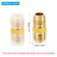 thumbnail image 2 of Unique Bargains 3/8 Inch Male Flare x 3/8 Inch Male Flare Connector Brass Adapter Union Tube Coupler, 2Pcs, 2 of 5