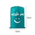 thumbnail image 4 of Lightweight 80-120L 210D Oxford Fabric Laundry Bag with Smiley Pattern – Durable Drawstring Closure for Home, Travel, Camping & Sorting, Foldable Storage Organizer for Clothes, Bedding & More (Gray), 4 of 6