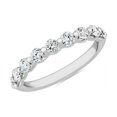 thumbnail image 1 of Bague Demi-Éternité Magnifique en Or Blanc Massif 14K de 0,25 Carat, Forme Ronde, Véritable Diamond pour Mariage, Taille 7, 1 of 7