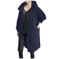 thumbnail image 1 of Women‘s Plus Size Solid Color Button Pocket Recreational Hooded Long Sleeve Windbreaker Coat Tops, 1 of 4