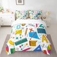 thumbnail image 2 of School Supplies Bed in a Bag King 7 Pieces,Mathematical Symbol Comforter Set Reversible Study Article School Design,Ultra Soft & Breathable Bedding Sets with Comforter,Sheets,Pillowcases & Shams, 2 of 5