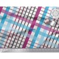 thumbnail image 2 of Soimoi Blue Crepe Silk Fabric Window Pane Check Print Fabric by the Yard 42 Inch Wide, 2 of 4