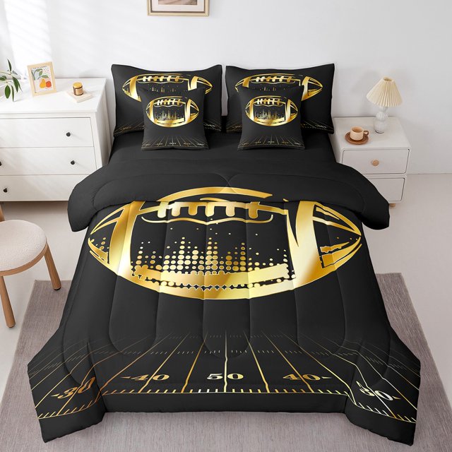 YST Soccer Print Bedding Set, 7-Piece, Sports Theme, King