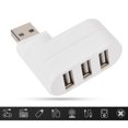 thumbnail image 3 of USB Hubs Ports USB 2.0 Mini Rotate Splitter Adapter Hub Slim Design Backward Compatible 3 Ports Black White, 3 of 7