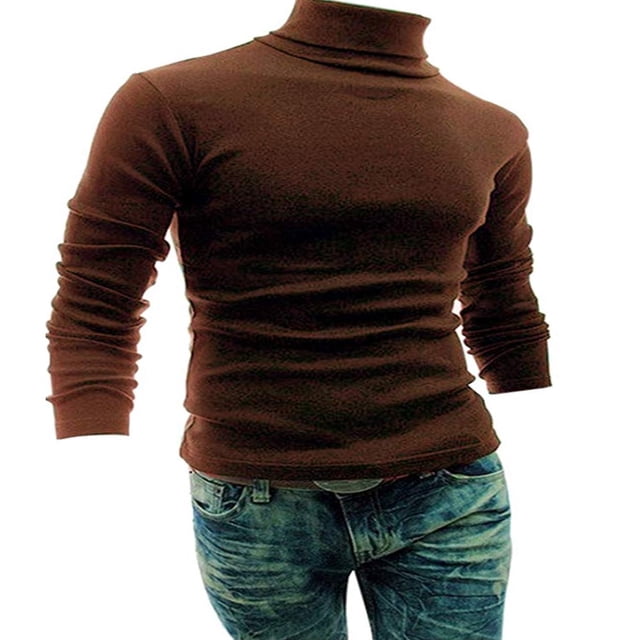 Chandail à Col Roulé pour Hommes, Tricoté, Décontracté, Haut, T-Shirt, Chandail