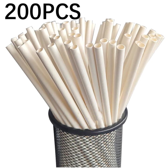 Suncoda Paper P, Disposable Paper Straw Beverage Party Dessert Cake Decoration(200Pc)