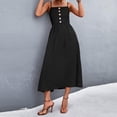 thumbnail image 2 of XZNGL Long Summer Dress for Women Summer Suspender Sling Dress Button Solid Casual Long Dress Casual Summer Dress for Women Long Dress for Women Summer Casual Dress for Women Summer, 2 of 8