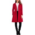 thumbnail image 2 of INSPIRE CHIC Women's Vintage Solid A Line Double Breasted Collared Winter Overcoat S Red, 2 of 6