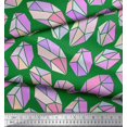 thumbnail image 3 of Soimoi Green Moss Georgette Fabric Crystal Stone Geometric Print Fabric by the Yard 42 Inch Wide, 3 of 3