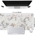thumbnail image 2 of Grey Gold Line Marble Extended Gaming Mouse Pad XXL Desk Pad, Large Mousepad for Wireless Mouse (31.5x15.75 in), Big Keyboard Mouse Mat Non-Slip Rubber Base Mousepad with Stitched Edges, 2 of 5