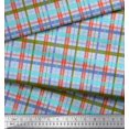 thumbnail image 3 of Soimoi Moss Georgette Fabric Plaid Check Print Fabric by Yard 42 Inch Wide, 3 of 3