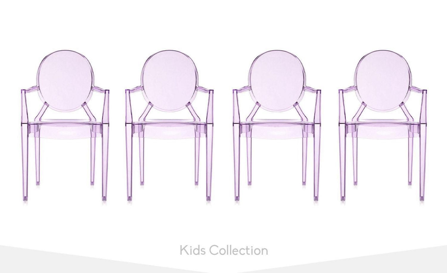 Fauteuil enfant en acrylique violet Heavenly Collection pour salles de jeux, chambres, garderies et aires de jeux pour enfants